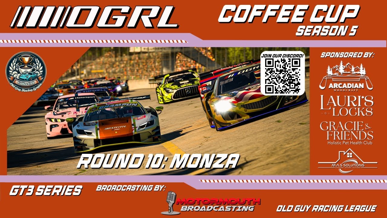 Monza GT3 Showdown! | Coffee Cup Presented by OGRL Round 10 | iRacing