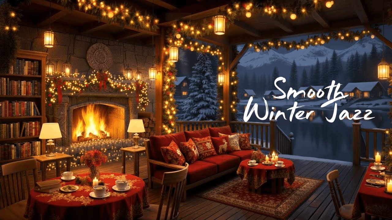 Relaxing Winter Night with Smooth Warm Jazz Music | Coffee Shop Ambience and Soft Music