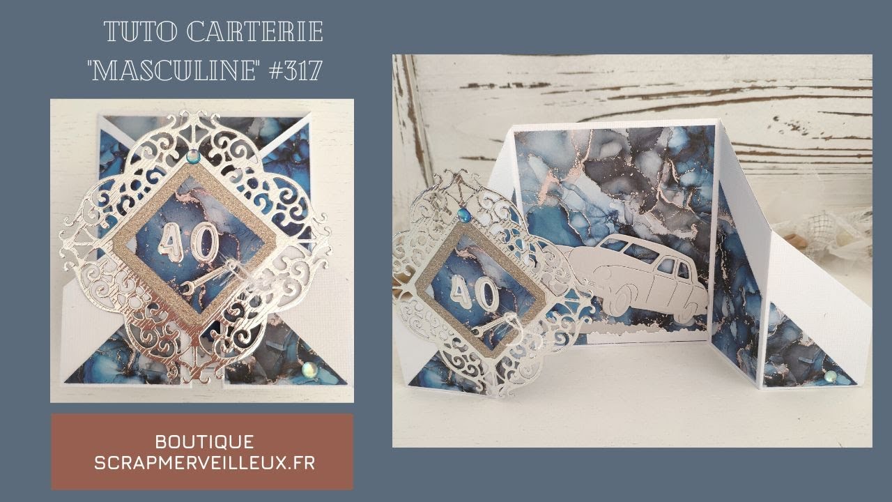Tuto carterie : carte masculine #317                                  #carterie #scrapbooking #tuto