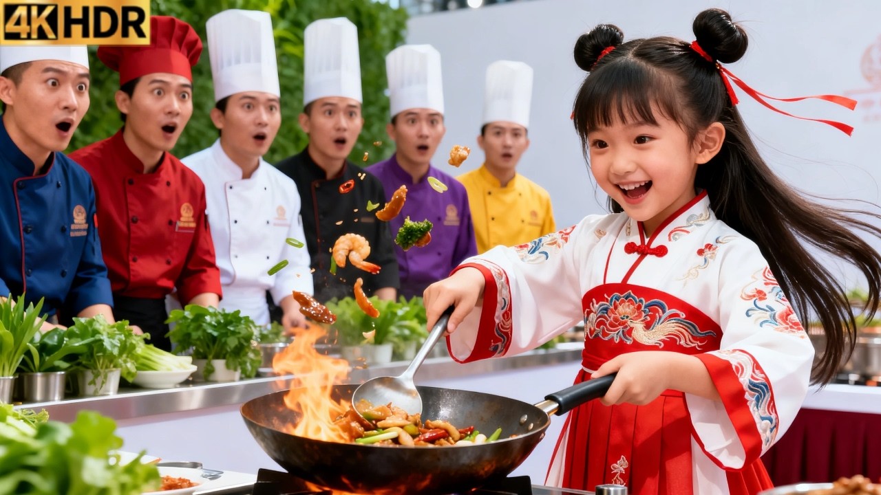فتاة صغيرة تبيع الأرز المقلي على الطريق، تذهل الجميع وتفوز ببطولة الطهي وتجد والديها!