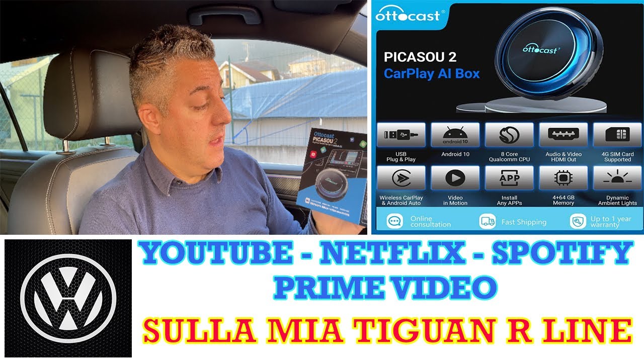 OTTOCAST PICASOU 2 - Il box CarPlay completo !! GUARDA I VIDEO SULLA TUA TIGUAN