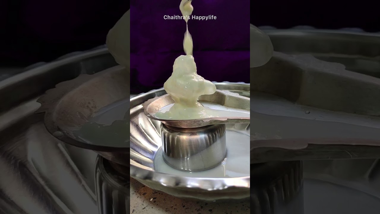 Spatika Shivalinga Abhisheka #panchamrutha #shivling  #shorts