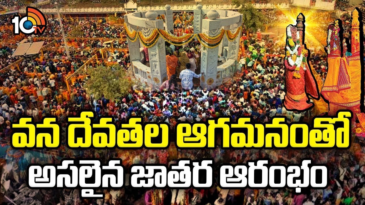 Medaram Maha Jatara | Sammakka-Saralamma | వన దేవతల ఆగమనంతో అసలైన జాతర ఆరంభం | 10TV