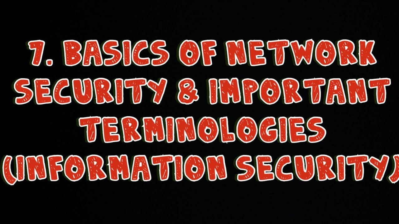 #7 Basics Of Network Security, Important Terminologies | Information Security |