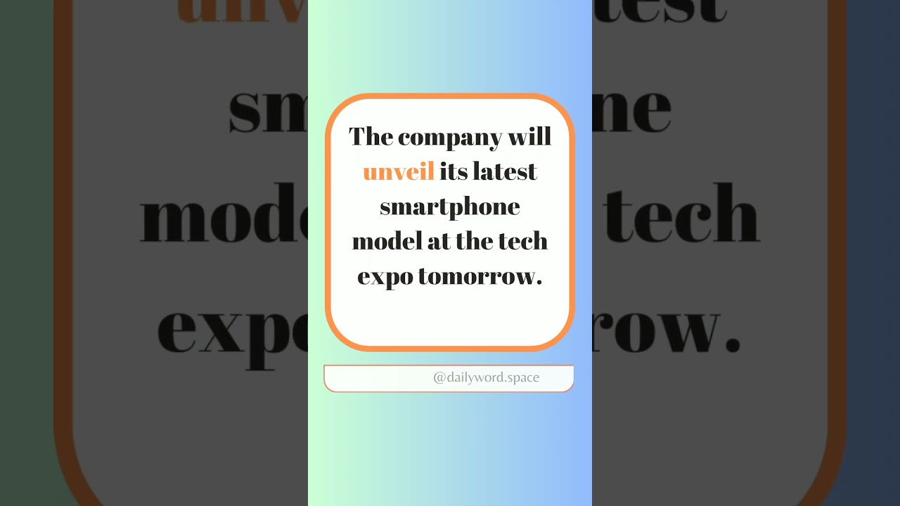 &iquest;Sabes ingl&eacute;s? qu&eacute; significa UNVEIL aprendiendo Ingl&eacute;s 🤓 tomorrow.#aprendiendoidiomas #inglesdiario