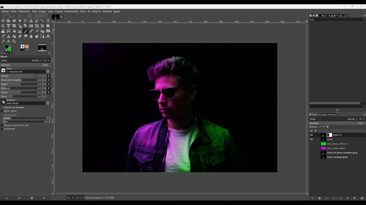 Crea efecto de luz dual con GIMP