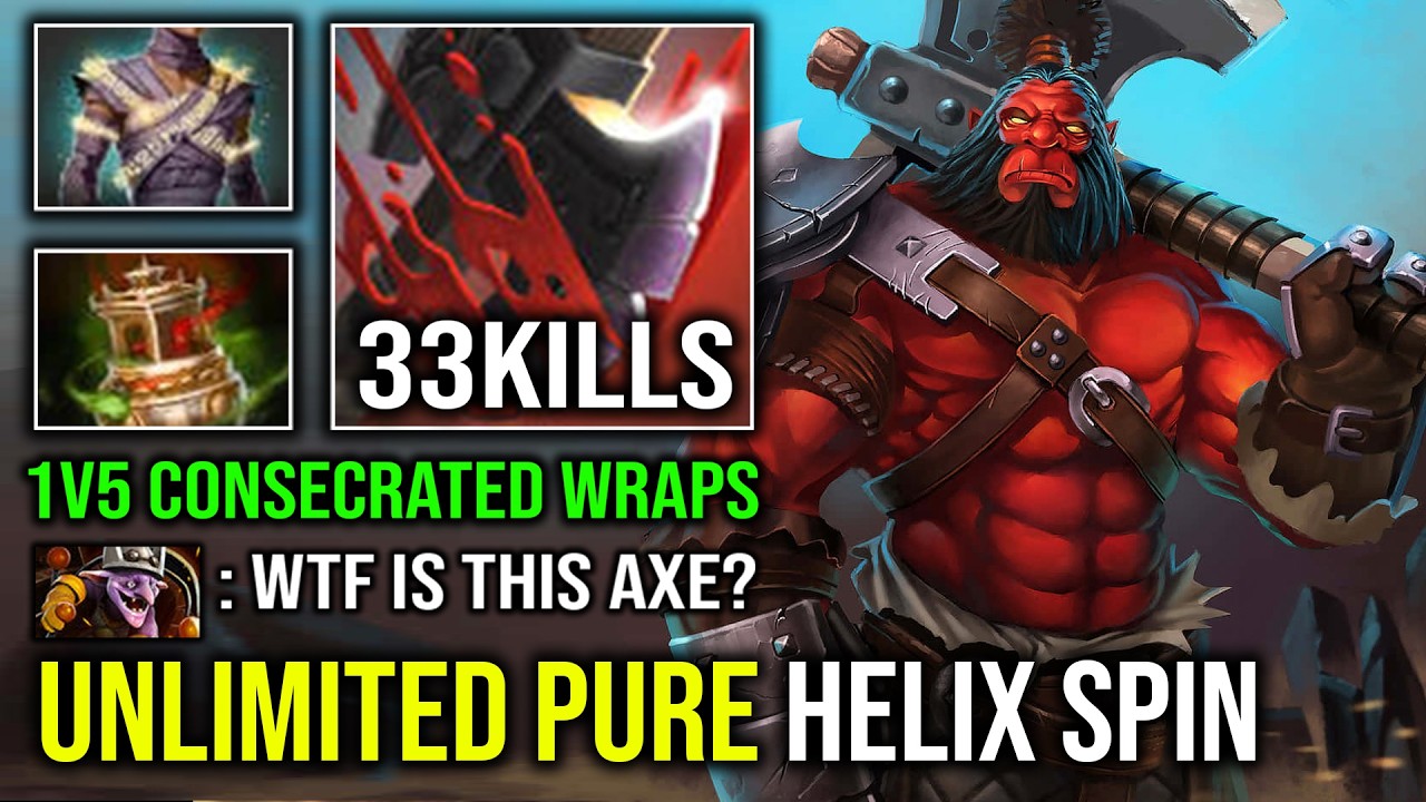 WTF 1Kill Per Min Spirit Vessel + Consecrated Wraps 1v5 Unlimited Spinning Pure Helix Axe Dota 2