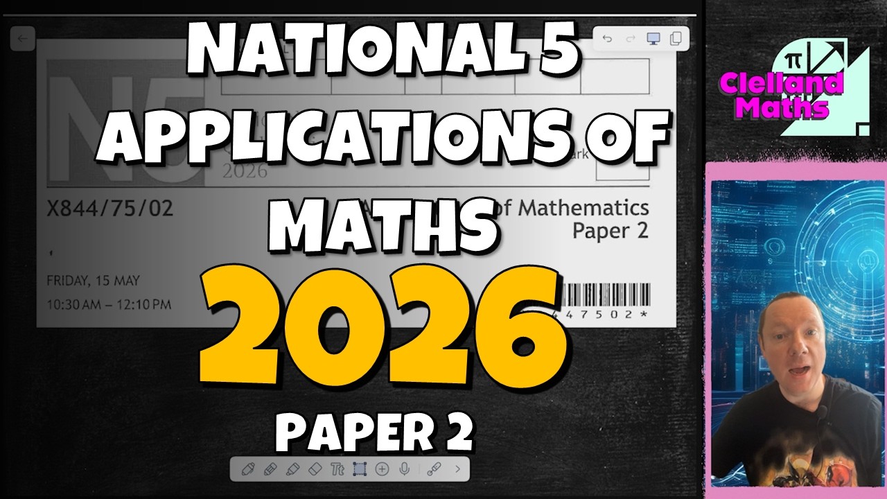 Решения к экзаменационному заданию № 2, часть 2, экзамен National 5 Applications Of Maths 2026.