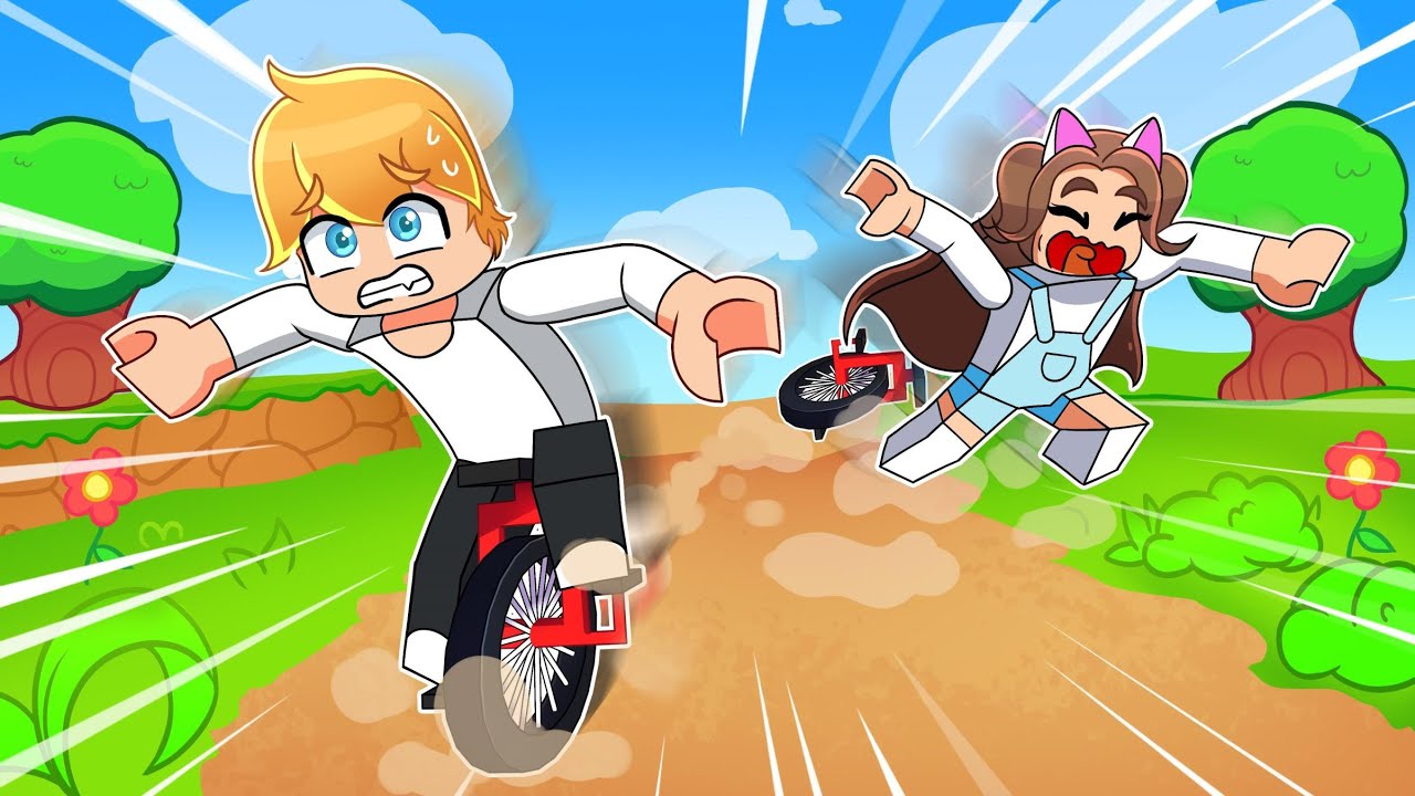 Riding 5,112,978 MPH On A UNICYCLE Down A HILL In Roblox!