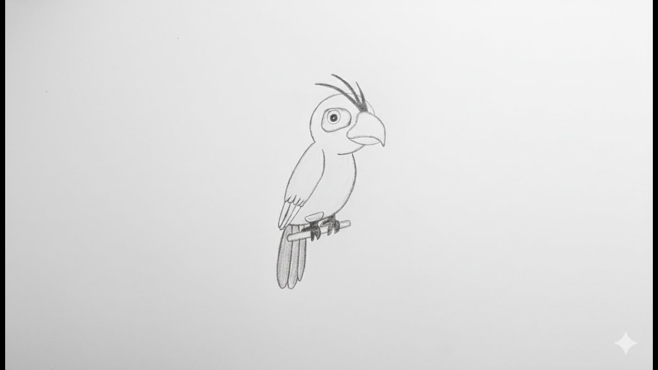 How to Draw a Cute Parrot 🦜 | Easy Pencil Sketch for Beginners