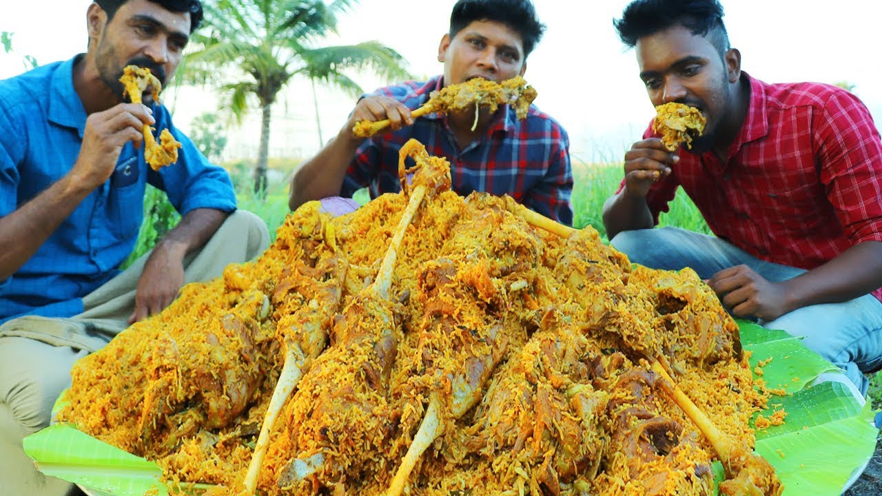 MUTTON BIRYANI | Mutton Leg Biryani Recipe | Traditional Mutton Biryani | Cooking Skill Village Food