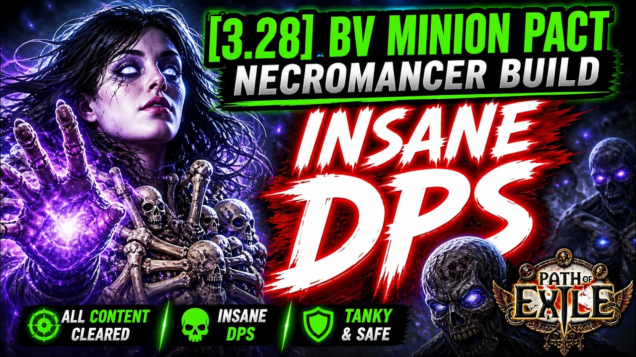 [3.28] My BV Minion Pact Necromancer Build Guide on POE ! ALL CONTENT + UNIQUE BUILD !