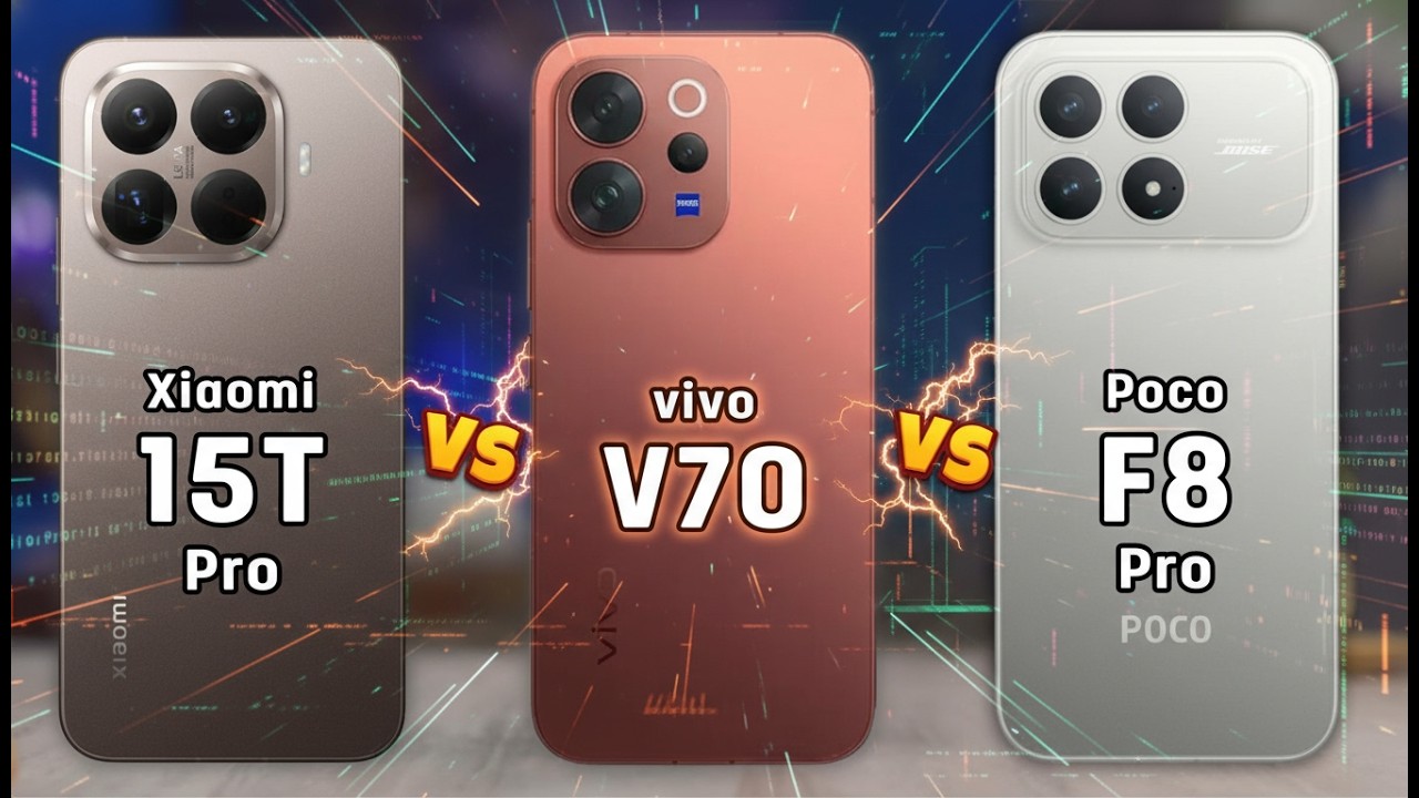 Xiaomi 15T Pro vs vivo V70 vs Poco F8 Pro
