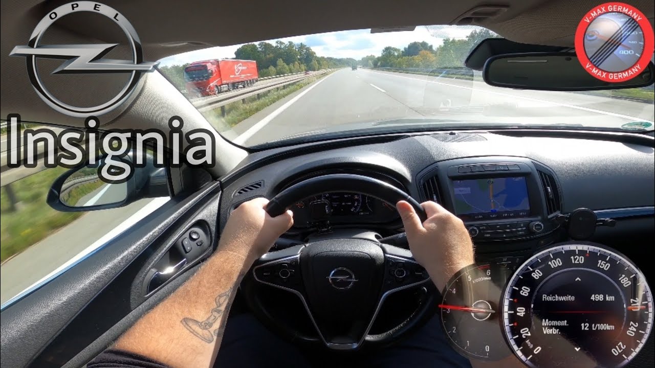 OPEL Insignia A Sports Tourer 2.0 CDTI 140 HP acceleration & Top Speed drive on German Autobahn