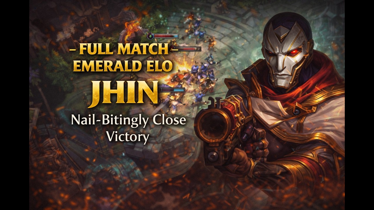 FULL MATCH – EMERALD ELO – JHIN – Clutch Teamfight to End It