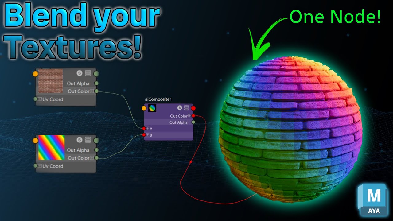 Maya Hyper shade Basics - Blend Textures Easily with the aiComposite Node