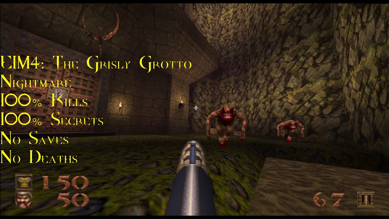Quake | Nightmare, 100% | E1M4: The Grisly Grotto