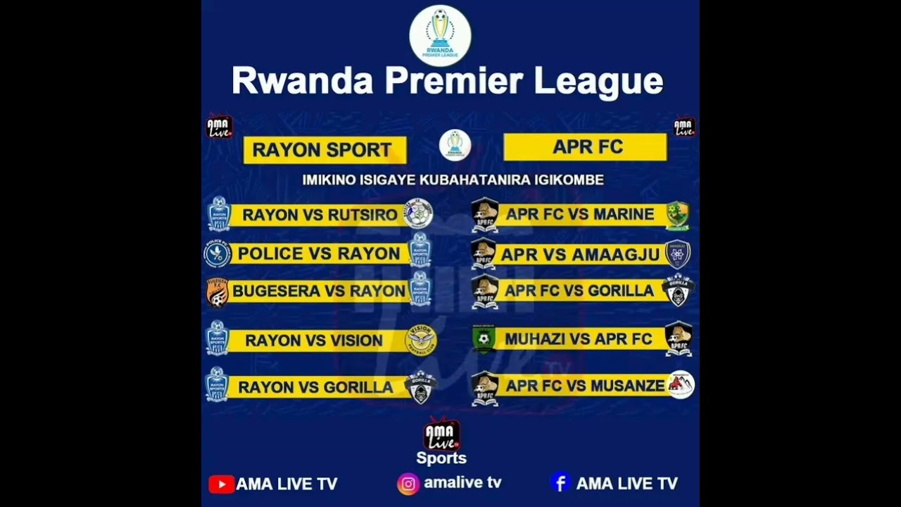 IMIKINO APR FC NDETSE NA RAYON SPORTS NGO CHAMPION IRANGIRE