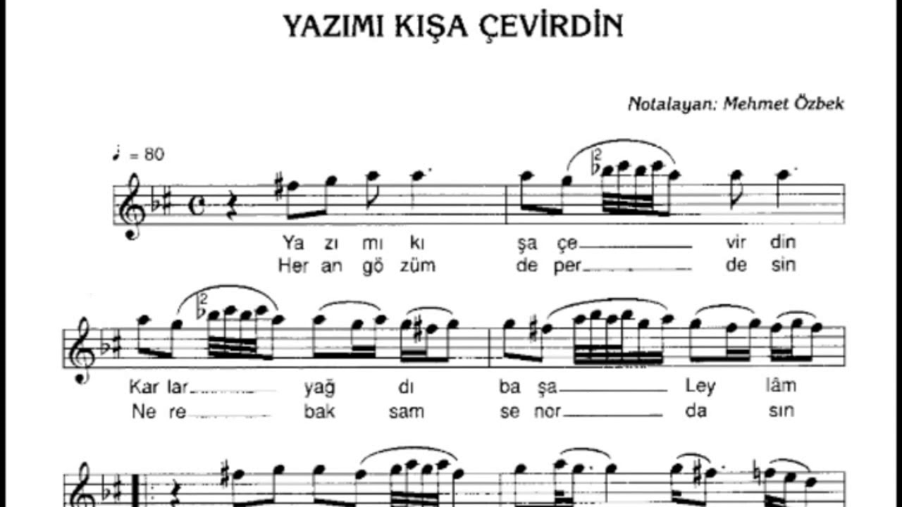 YAZIMI KIŞA &Ccedil;EVİRDİN Nota Solfej