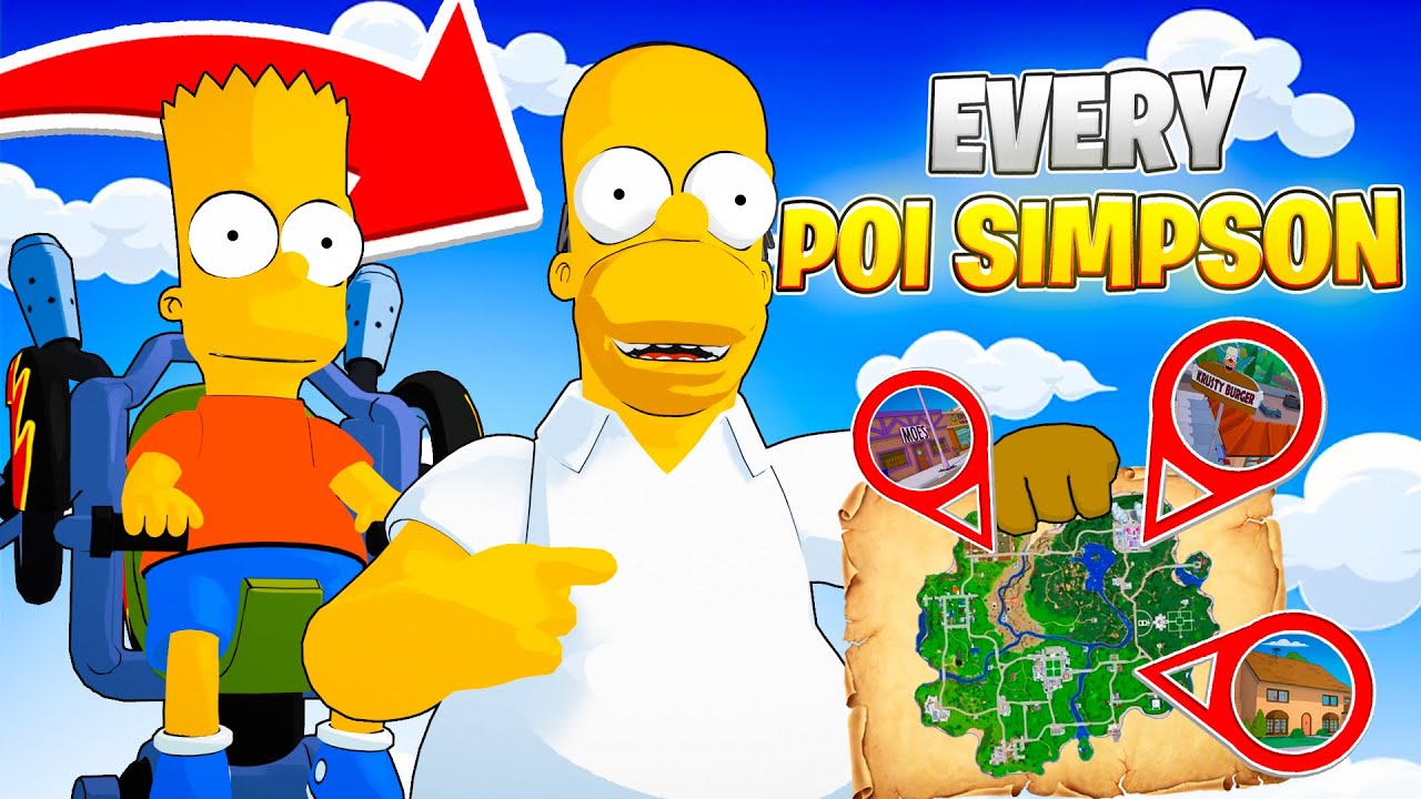 Exploring Simpsons POI's in FULL detail - Fortnite x Simpsons Season 