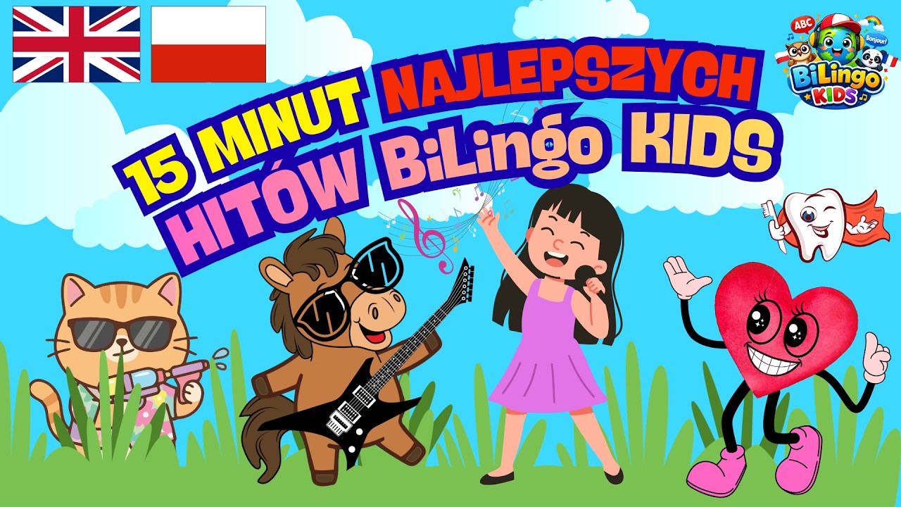 15 minut najlepszych angielsko polskich piosenek BiLingo Kids Music SUBSKRYBUJ I ODBIERZ FREE PDF 👇🎁