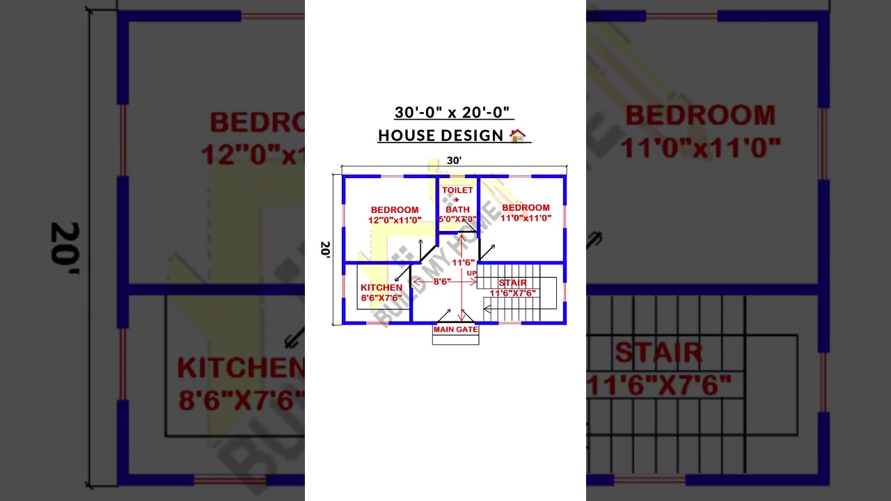 30 x 20 house design/ 30 x 20 ghar ka naksha/ 30 x 20 home design/ #buildmyhome #shorts #home #house