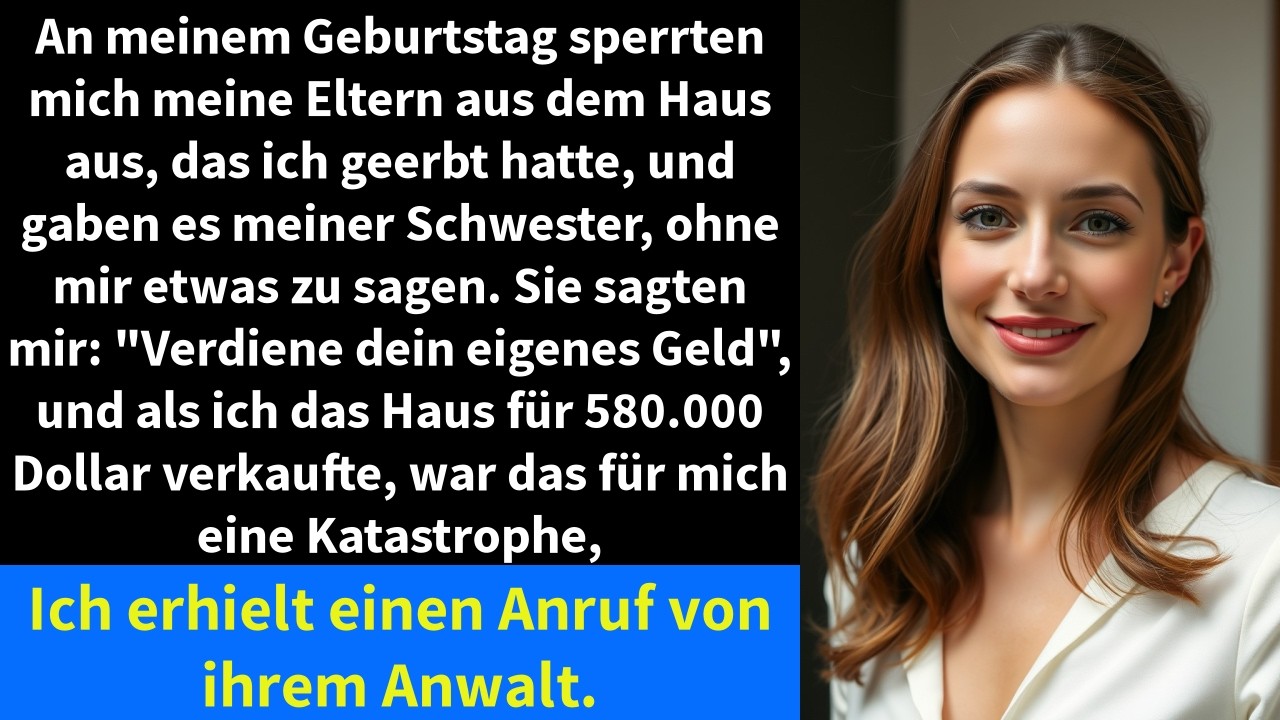 An meinem Geburtstag sperrten mich meine Eltern aus dem Haus aus, das ich geerbt hatte,
