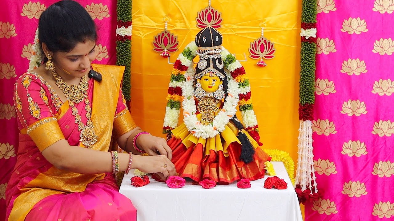 రెండేనిముషాల్లో Saree Draping👌వరలక్ష్మిఅమ్మవారి Simple Decoration Ideas🤩 Varalakshmi Vratham