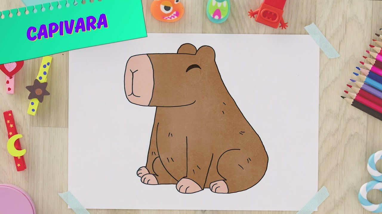 Como Desenhar uma Capivara para Crian&ccedil;as | Tutorial de Desenho F&aacute;cil