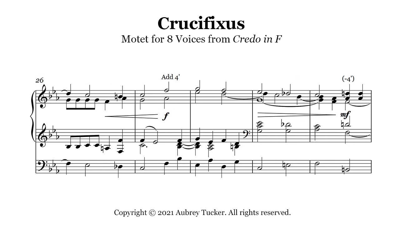 Organ: Crucifixus (Motet for 8 Voices from Credo in F) - Antonio Lotti