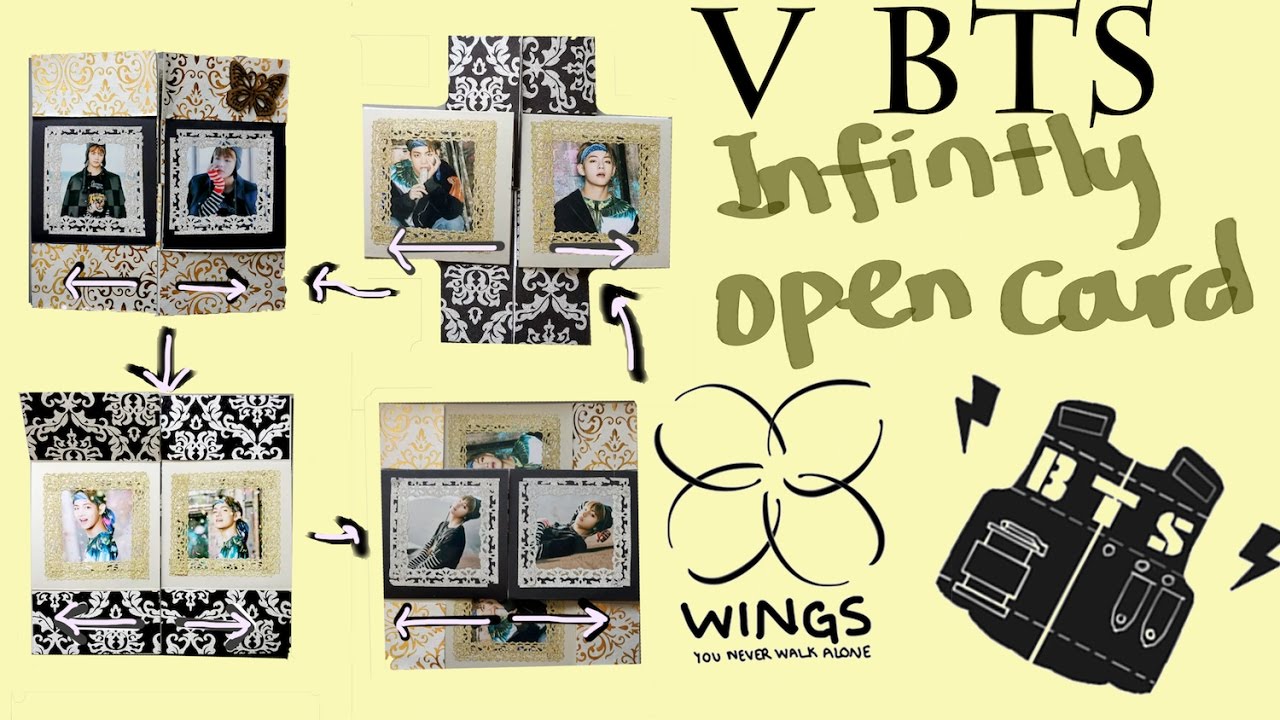 BTS - V (Kim Taehyung) Handmade/Handcraft Infinitely Open Card [R Luck]