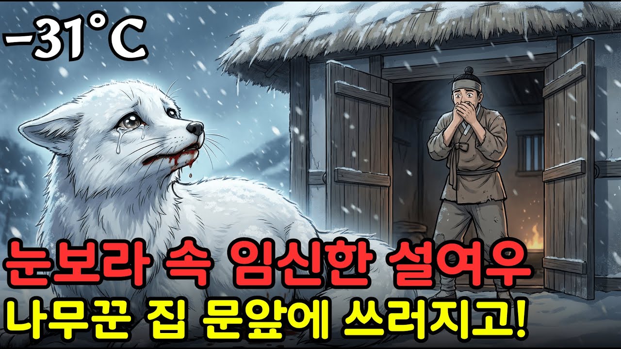 눈보라 속 임신한 설여우가 나무꾼의 집 앞에 쓰러졌다…무슨 일이? 야담/민담/전설/설화