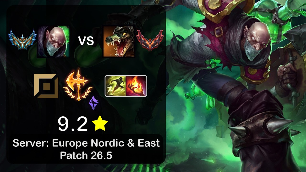 Singed Top vs Renekton - EUNE Challenger - Patch 26.5