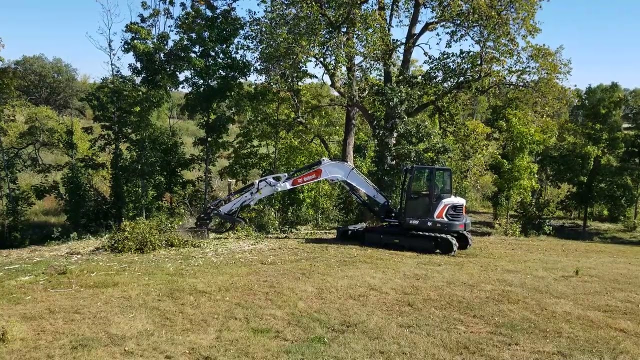 Bobcat E88 Excavator w/ 50DMX Drum Mulcher (Part5)