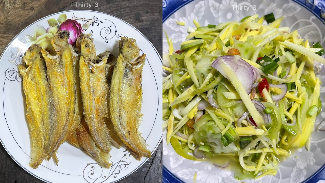 ត្រីចៀន និងទឹកត្រីស្វាយ #eating #food #cooking #delicious #yummy 