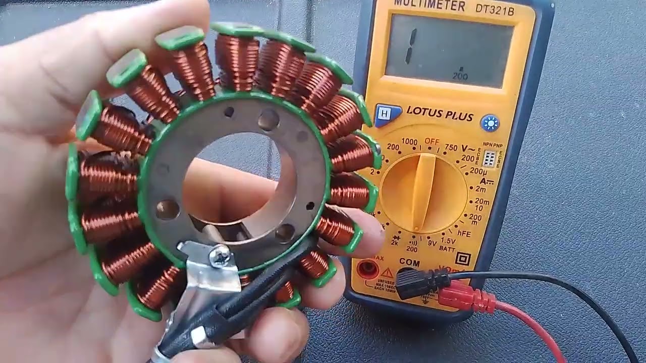 Testando o estator trifásico da Suzuki katana 125 ,ano 99.