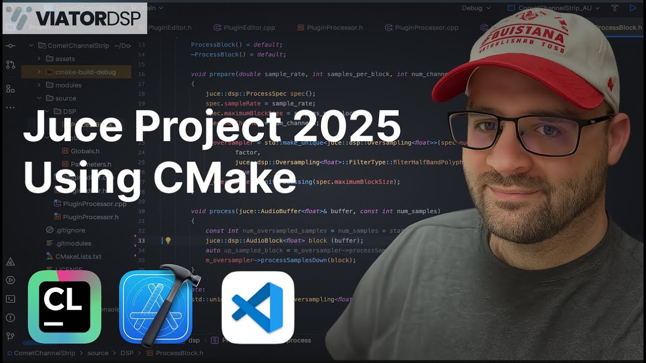 Проект Juce с использованием CMake 2025 — CLion, Xcode и VS Code