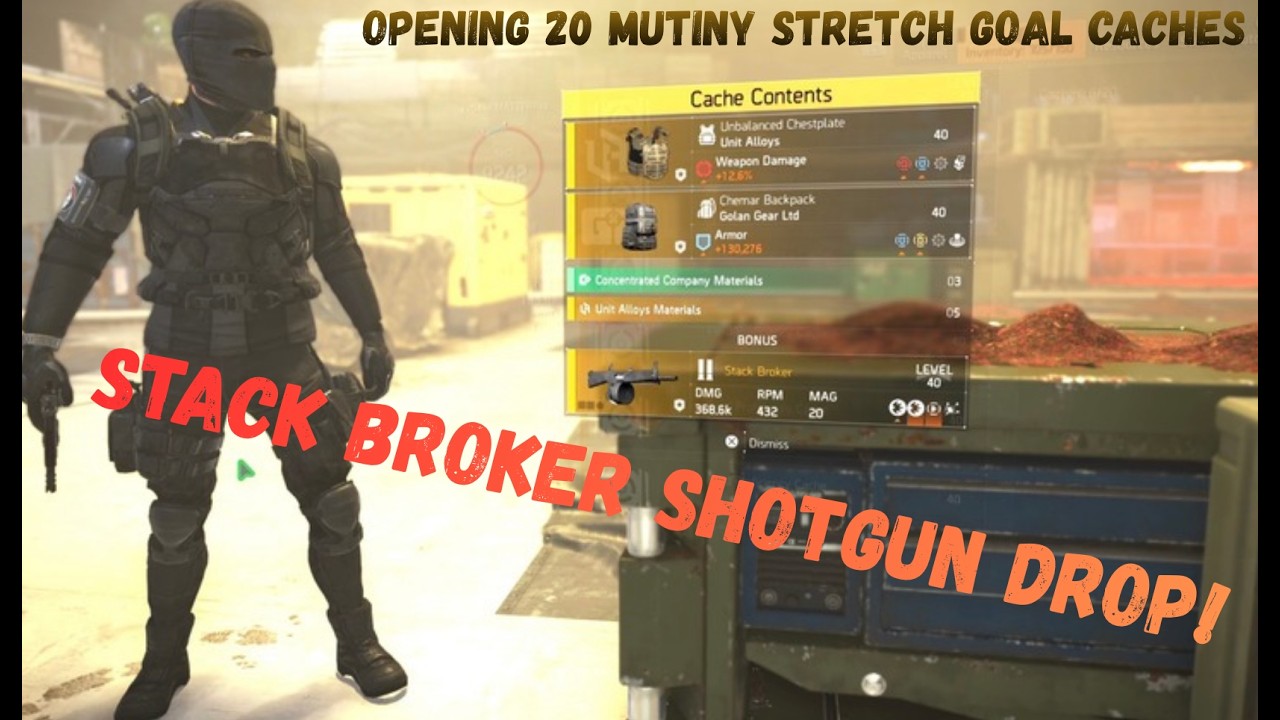Opening 20 Mutiny Caches + Stack Broker Shotgun Drop!