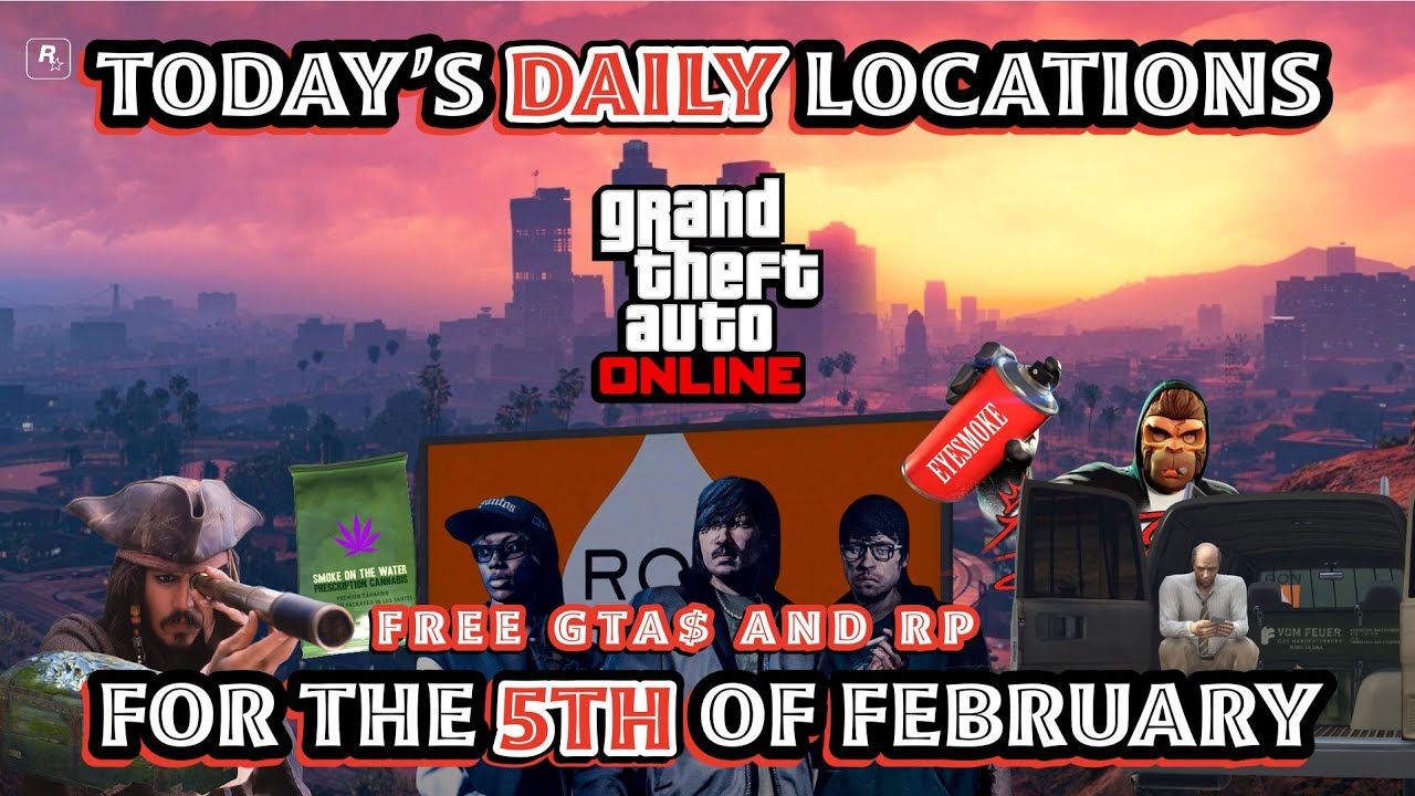 GTA: Online. • Today's Shipwreck, Gun Van, Street Dealers, LS Tags & Weed Bag locations. • Feb. 5th.