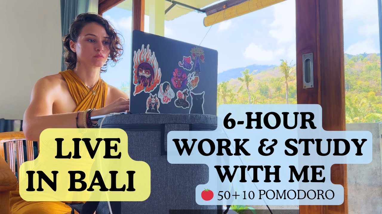 LIVE 6-Hour Study With Me in Bali 🍅 50+10 Pomodoro