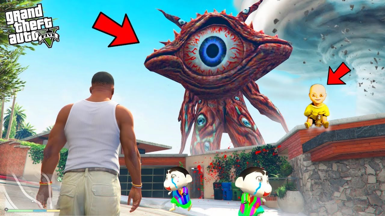 Franklin and Shinchan Fight With Alien Horror Monster in GTA 5 || GTA 5 TAMIL