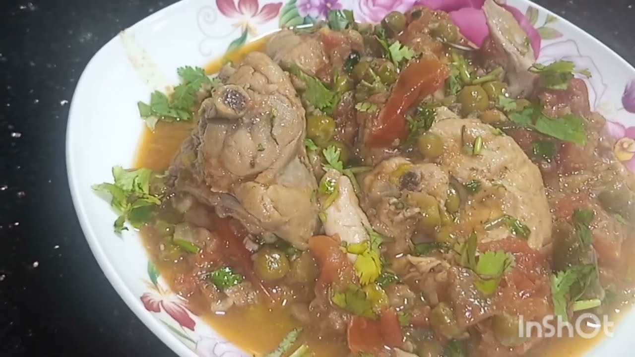 Chicken & Peas Karahi/New & Different/Simple & Easy/Step by Step/How to cook/ Recipe/English.