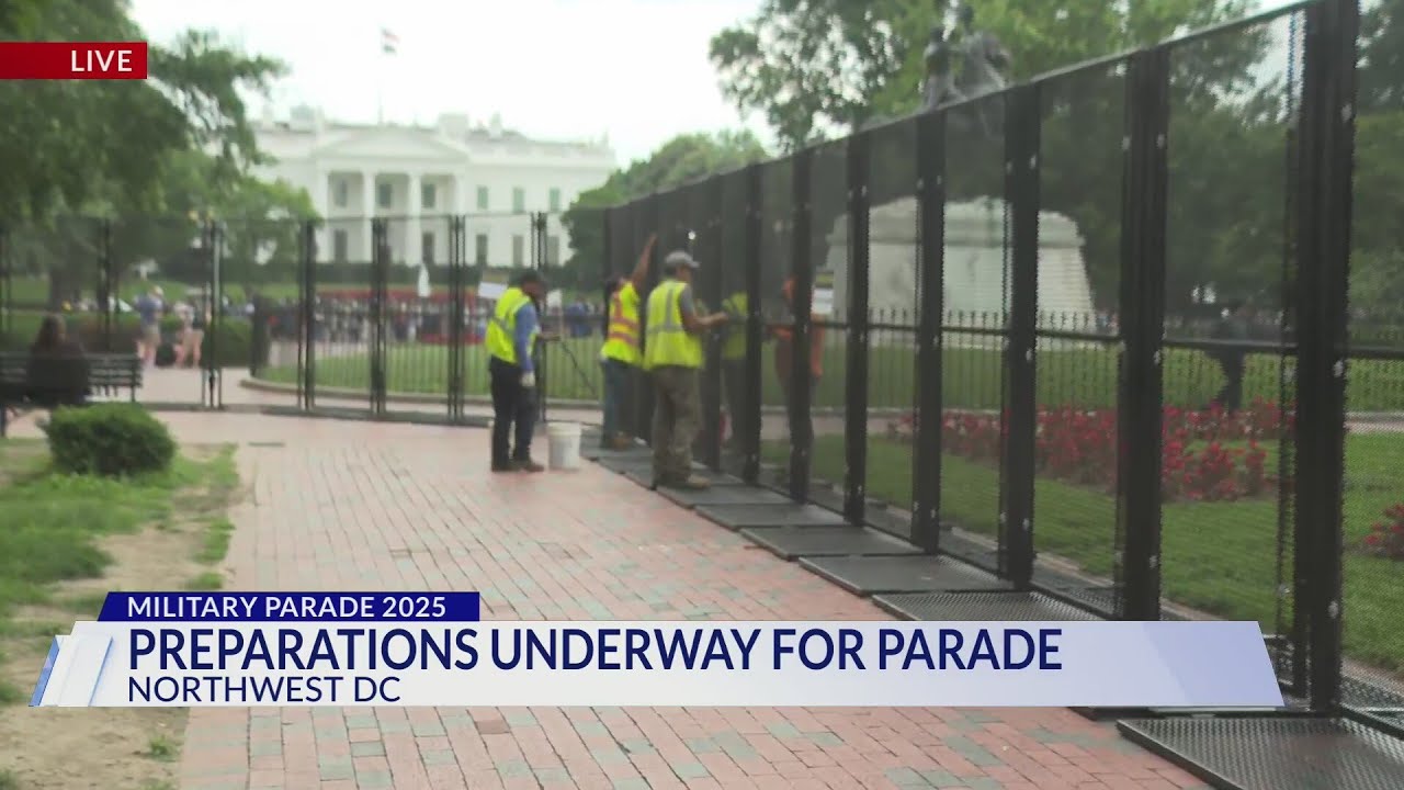 Fencing going up, road closures taking effect ahead of DC military parade