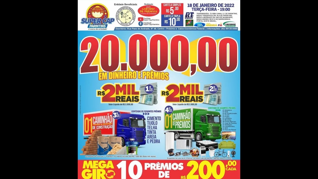 SORTEIO DE 18/01 2022 DO SUPER CAP PARINTINS