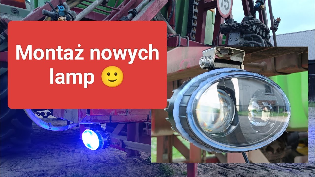 Dokładam dodatkowe niebieskie lampy do opryskiwacza.