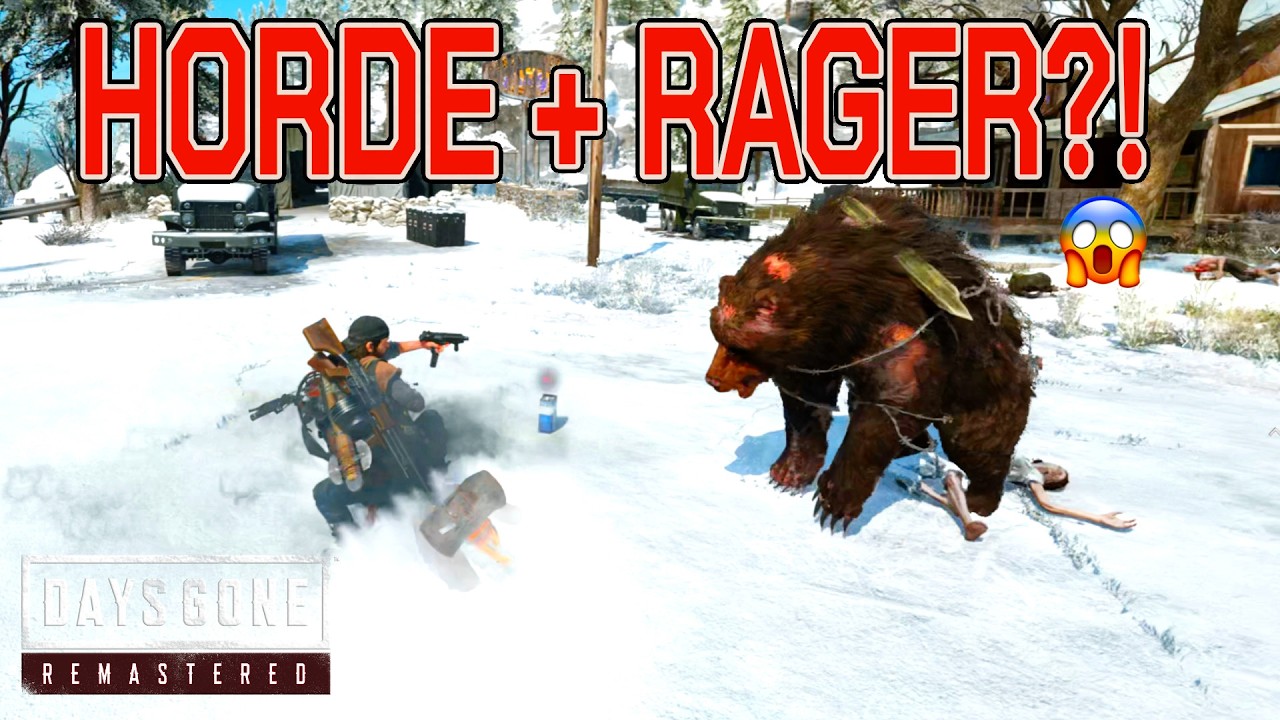 BEAVER MARSH HORDE VS DRIFTERBIKE 🏍️ + RAGER 🐻 | Days Gone Remastered