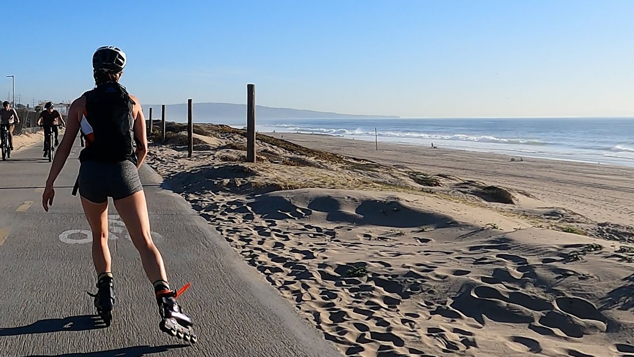 Venice Beach To Manhattan Beach (Marine Ave) VIA Marvin Braude Bike Trail Full Bike Tour Let's Go.