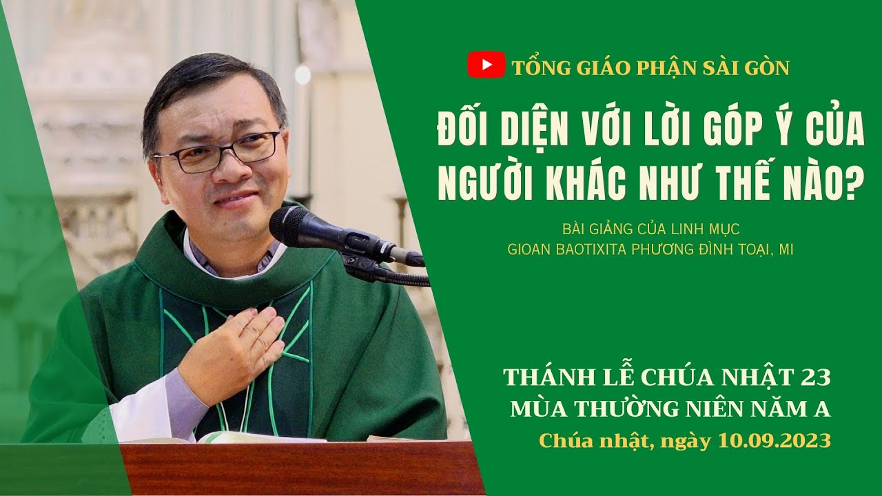 Đối diện với lời góp ý của người khác như thế nào? - Lm GB Phương Đình Toại, MI | CN 23 TN năm A