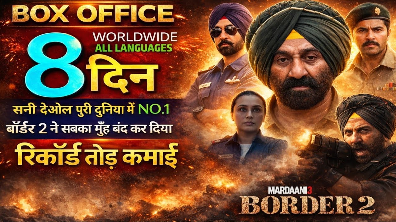 Border 2 Days 8 Box-office Collection || Mardani 3 Collection || Border 2 movie || Sunny Deol 