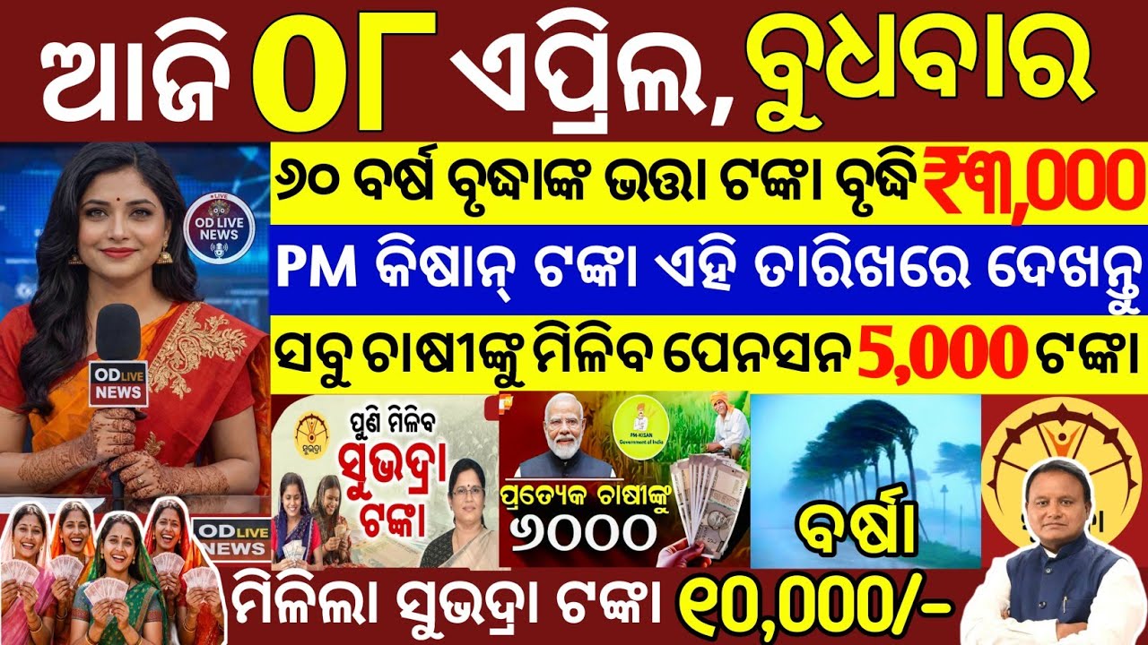 today's morning news odisha/08 April 2026/subhadra yojana online registration/odisha news today